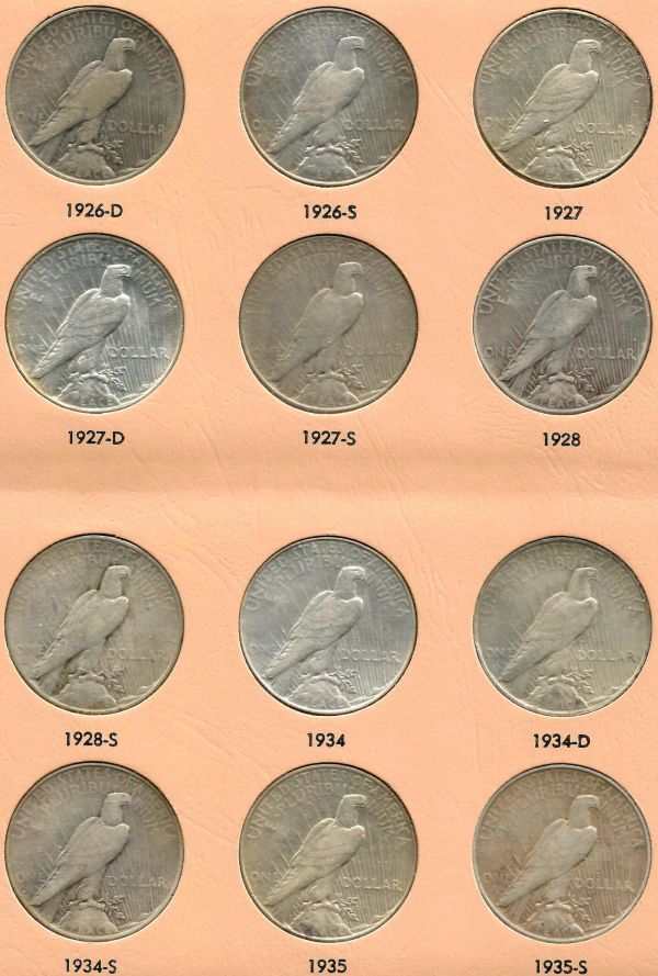 Circulated-Peace-Dollar-Collection-Complete!