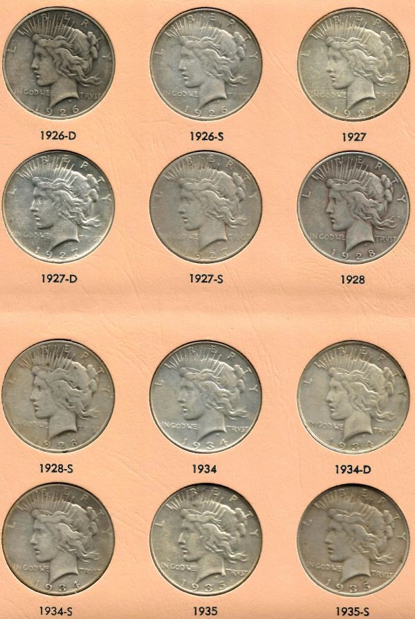 Circulated-Peace-Dollar-Collection-Complete!