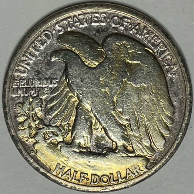 1944-Half-Dollar-Lamination-Peeling-And-Discolored-Reverse