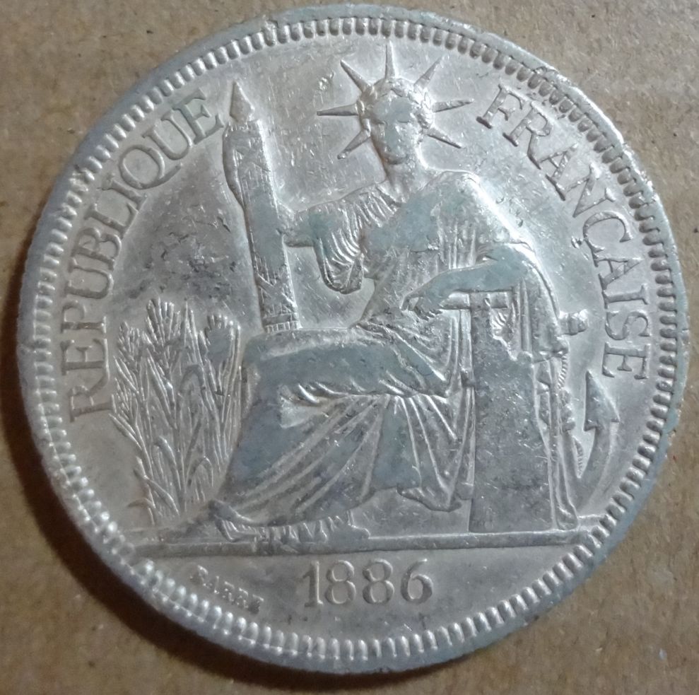 1886-French-Indo-China-Piastre-For-Grading