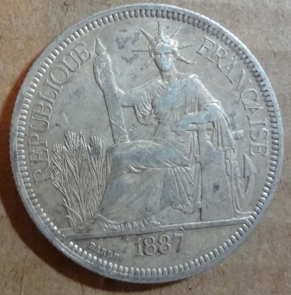 1887-French-Indo-China-Piastre-For-Grading