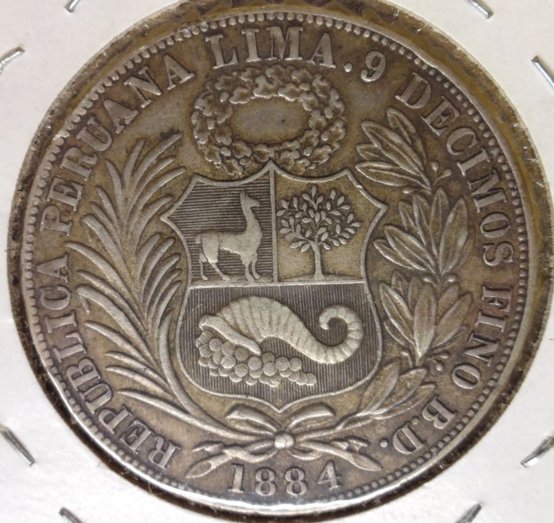 1884-Peru-Un-Sol-For-Grading