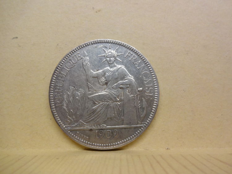 1909-French-Indochina-Piastre-For-Grading