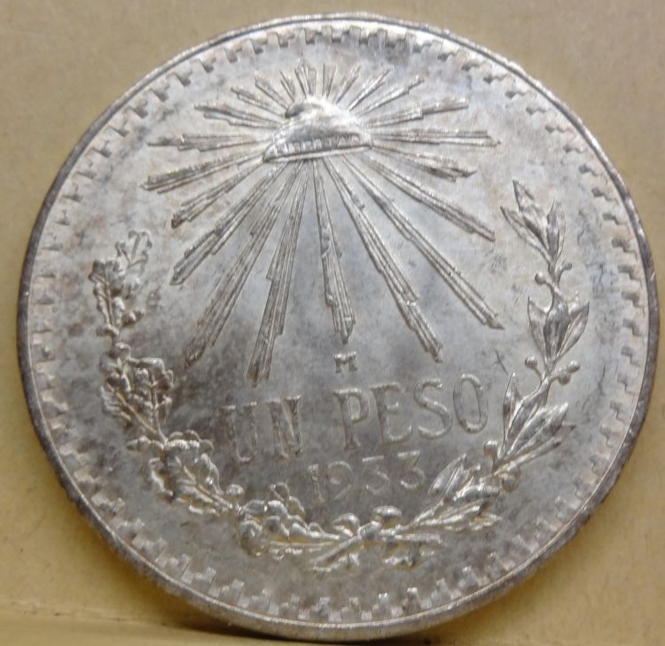 1933-Mexico-Un-Peso-For-Grading