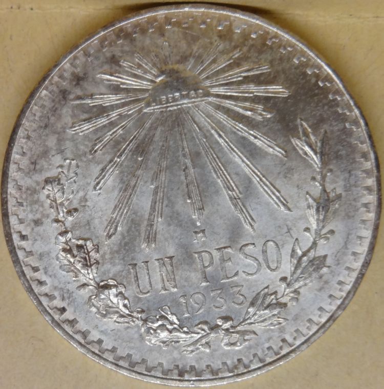 1933-Mexico-Un-Peso-For-Grading