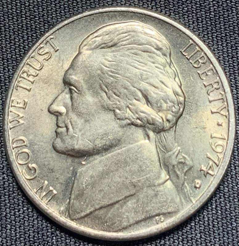 1974-D-Jefferson-Nickel,-Toned