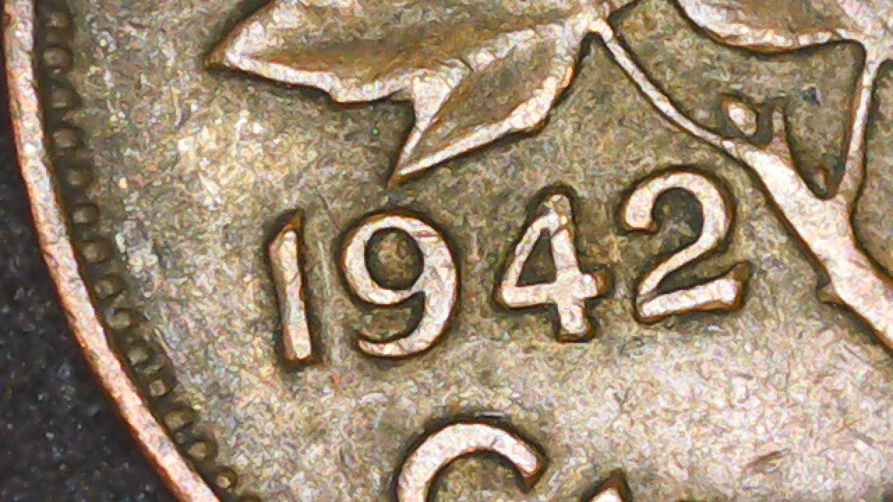 Canadian-1940-Penny,-Wicked-Looking-Die-Crack-Under-Both-Sides-Of-King.-Magnified-Pics