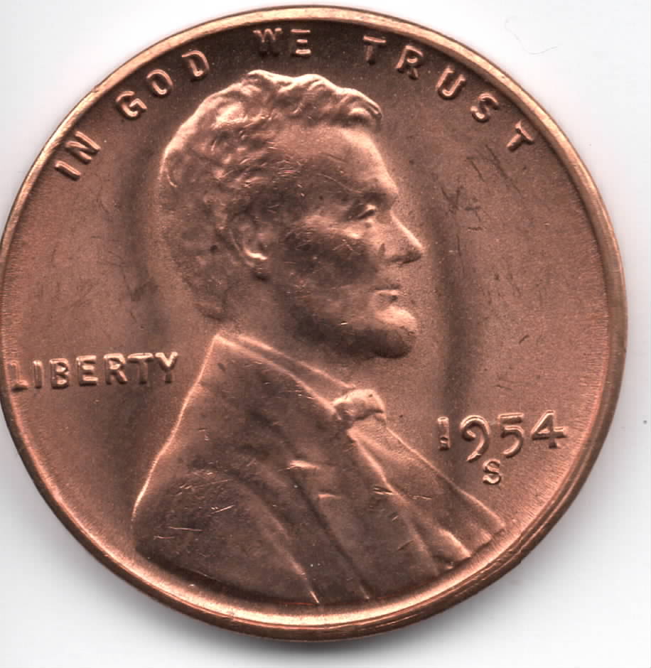 Uncirculated-1954-S-RPM002-Lincoln-Cent