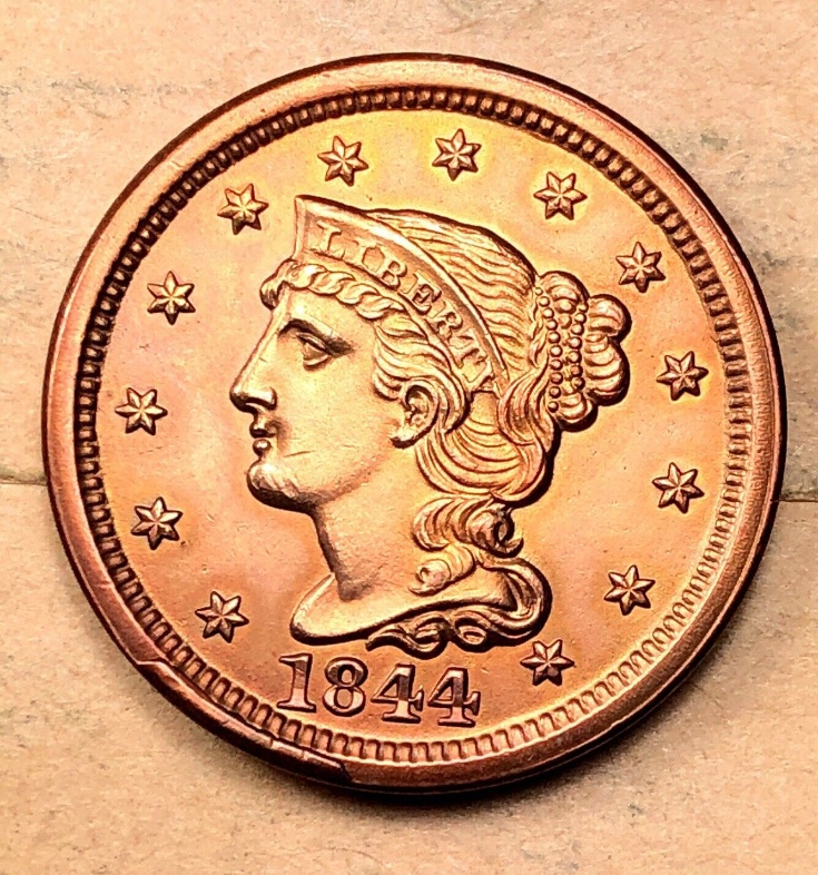 1844-Braided-Hair-Large-Cent-For-Grading