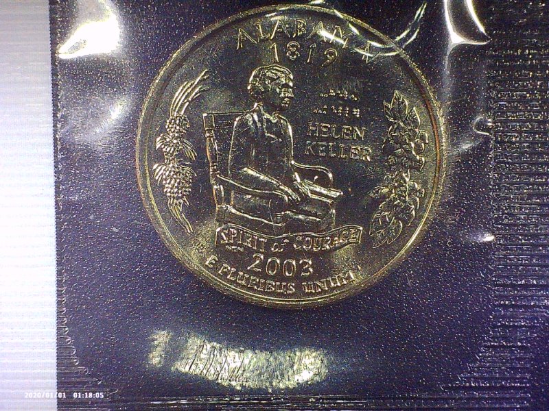 2003-P-Alabama-Quarter-In-Unc-Cello-No-We-Or-St-In-IGWT