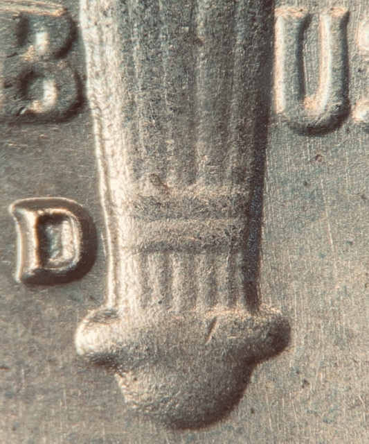 1964-D-Roosevelt-FB-Obv.-Die-Chip-&-Crack