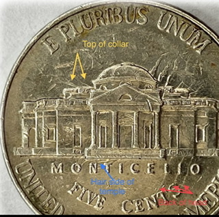 No-Date-Jefferson-Nickel-Struck-Through-Capped-Die-With-Atypical-Clashed-Dies
