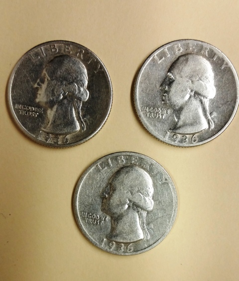 1936-D-Washington-Quarters--X3..........
