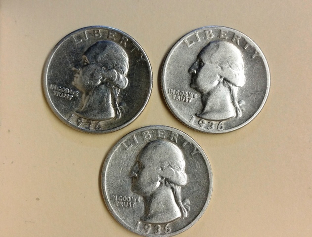 1936-D-Washington-Quarters--X3..........