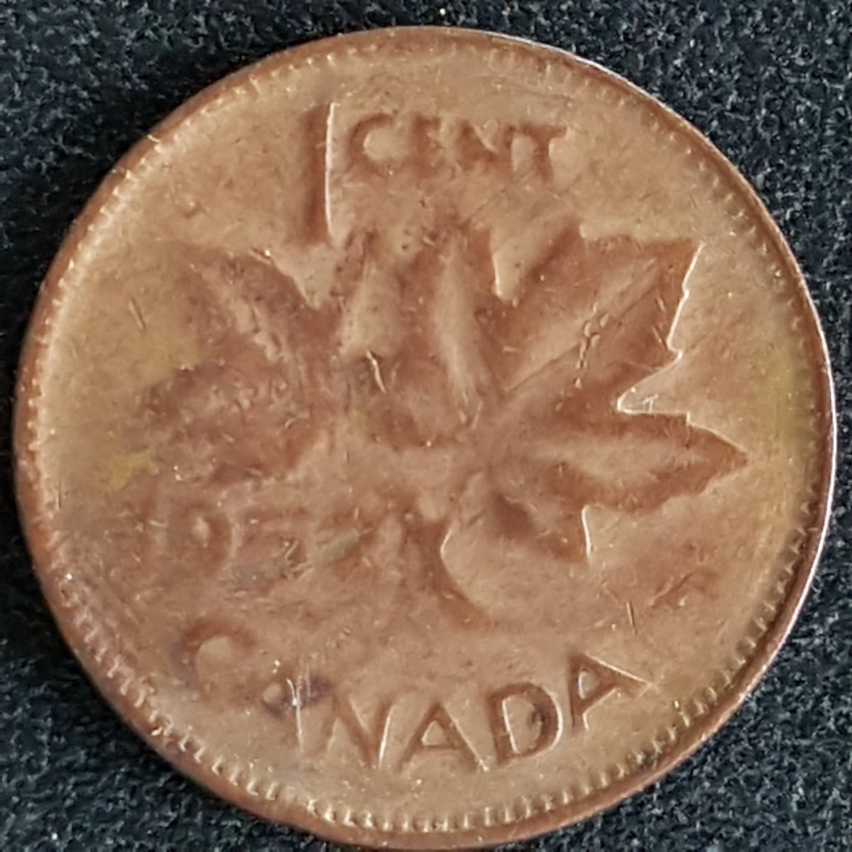 1950's-One-Cent---Acid-Damage-Or-Strike-Through?