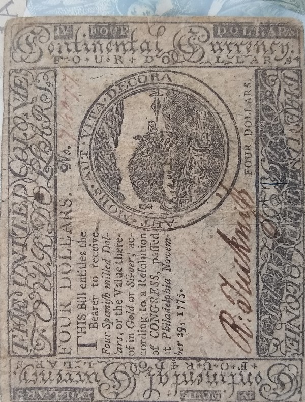 1775-Colonial-$4-Note