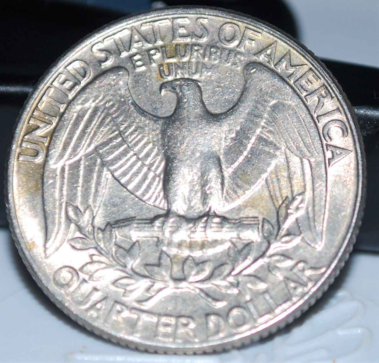 1991-P-Quarter-Dime-Burned-Shape-In-Obv