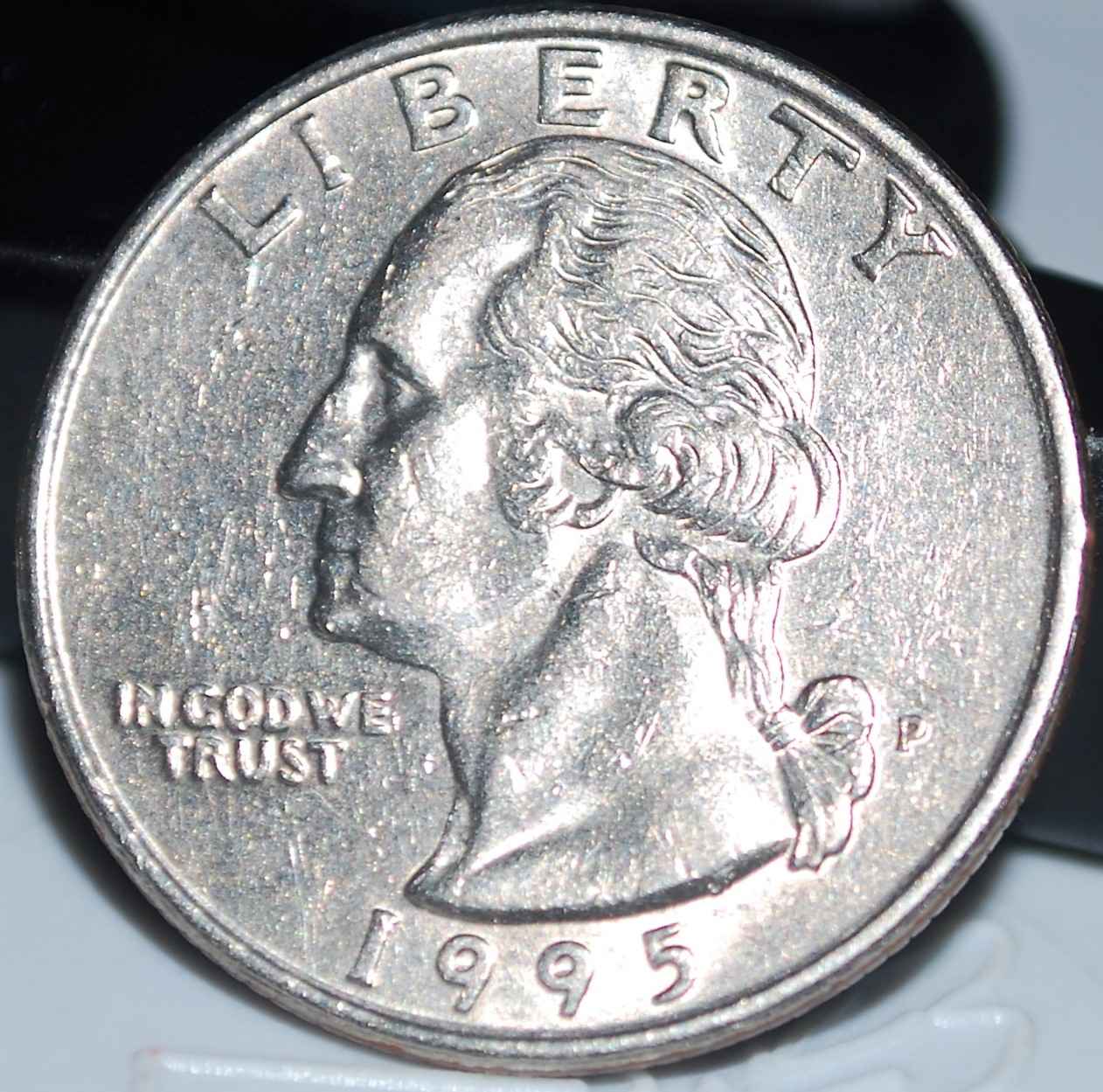 1995-P-Quarter-Ear/Hair-Error,-Flat-Struck