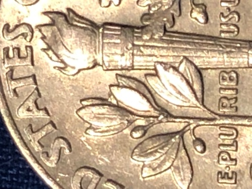 2004-P-Dime...-Reverse-Die-Blots,-Extra-Leaf?