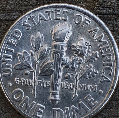 2004-P-Dime...-Reverse-Die-Blots,-Extra-Leaf?