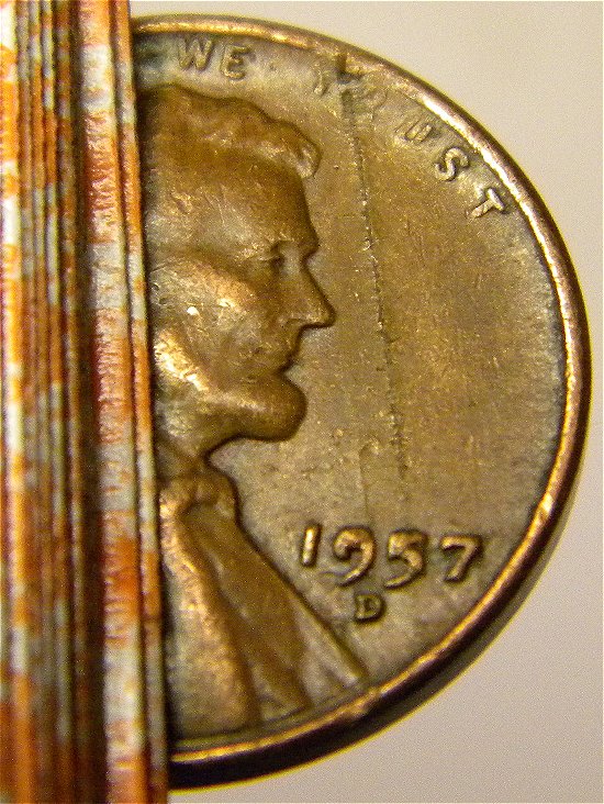 1957-D-Lincoln-Wheat-Penny---What-Is-This-Large-Obverse-Error-?
