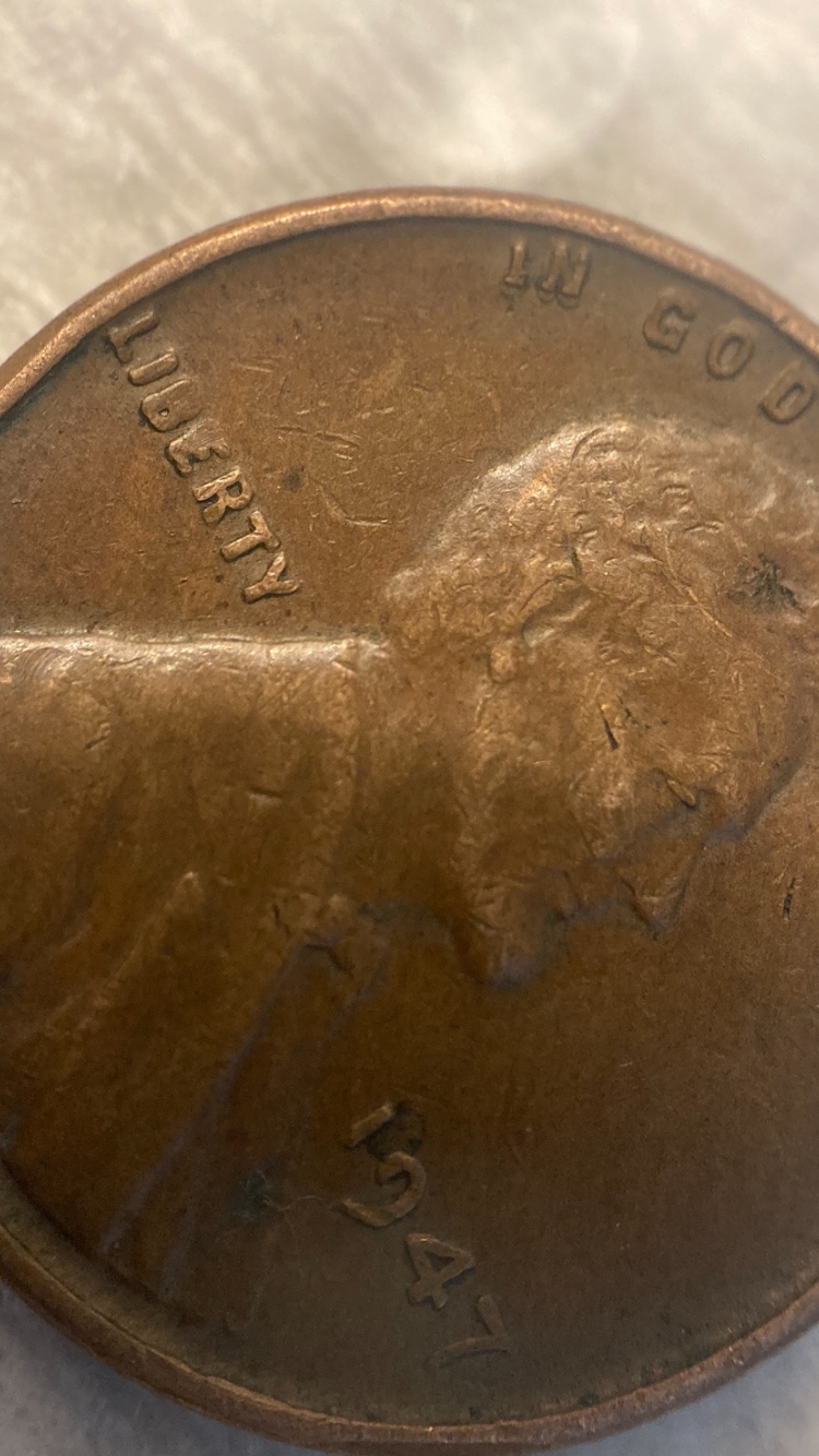 1947-Lincoln-Wheat-Cent---Error-Or-Normal?--The-In-Lettering-Looks-Like-It-Could-Be-Doubled