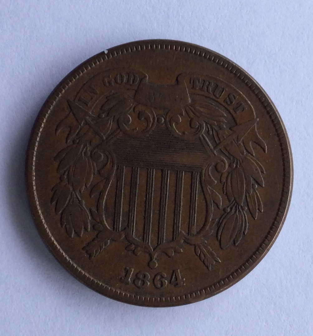 1864-Lg-Motto-Two-Cent-Piece---Grade-And-Value?
