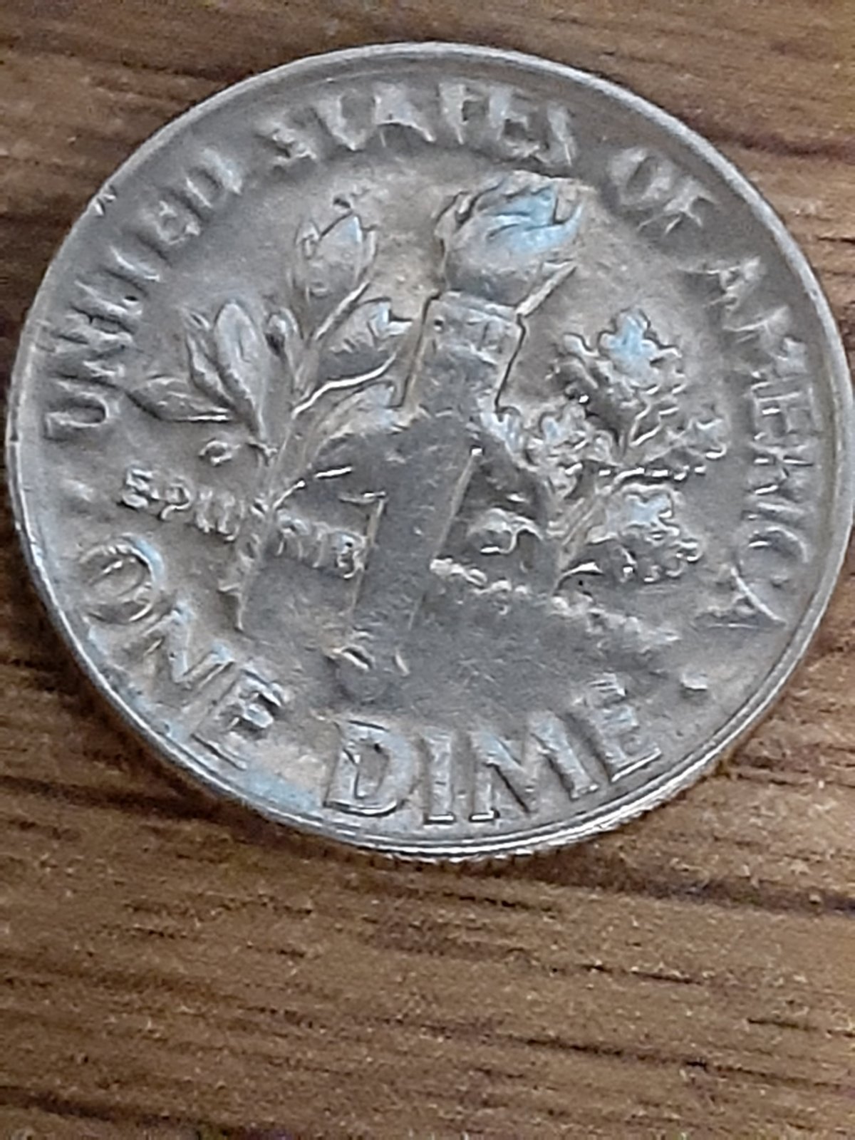 Dime-With-Part-Of-Date-Missing-/Plant-Missing-Stem/Also-Letters-Partly-Miss