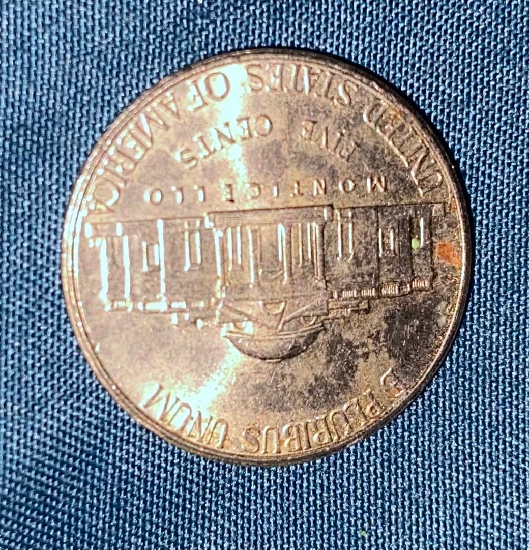 2004-Jefferson-Nickel-With-Monticello-Reverse-,-Upside-Down-And-Weighs-3.3g