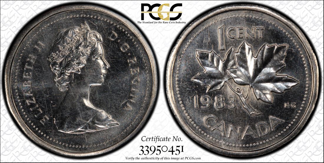 1983-Canadian-One-Cent-Coin-Struck-On-Foreign-Planchet