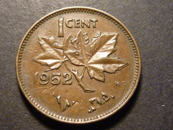 1952-1-Cent-Double-Struck,-Rotated-In-Collar