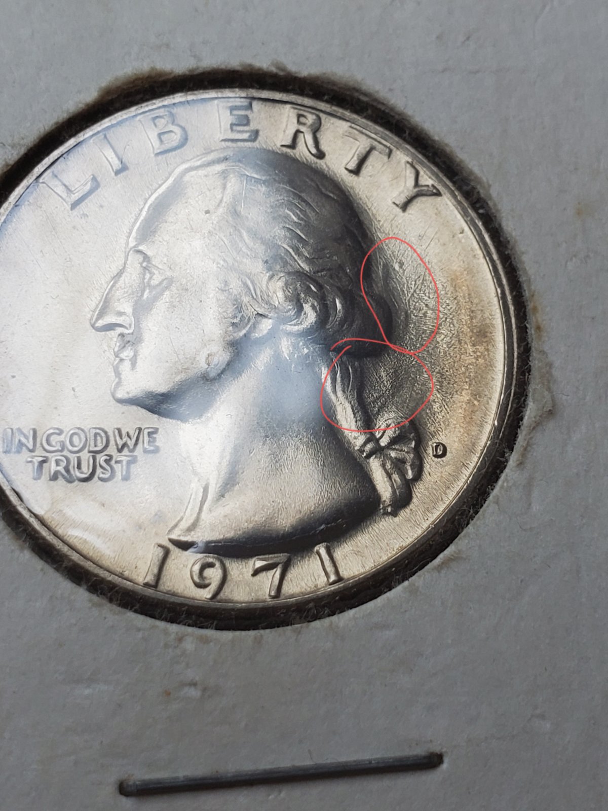 1971-D-Washington-Quarter-Die-Clash---Worth-Grading?