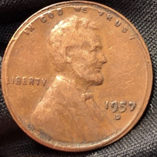 1957-D-Lincoln-Partial-Rim-Obverse/No-Rim-Reverse?
