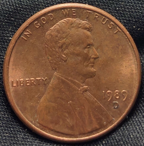 1989-D-Lincoln-Cent---Severe-Die-Shift/Lamination-Peel!
