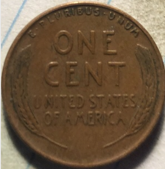 1935-Lincoln-Wheat-Cent-Foreign-Metal-On-Surface?-Appears-Gold?