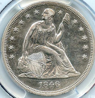 1846-Seated-$1-For-Grading