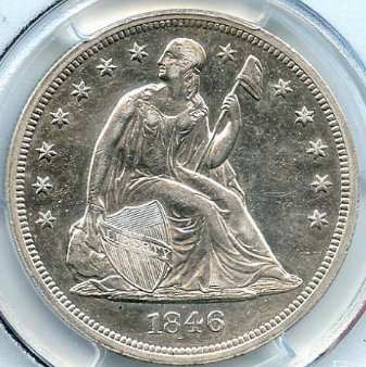 1846-Seated-$1-For-Grading