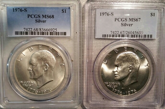 1976-S-Silver-Ike-PCGS-MS-66-With-A-Satin-Finish