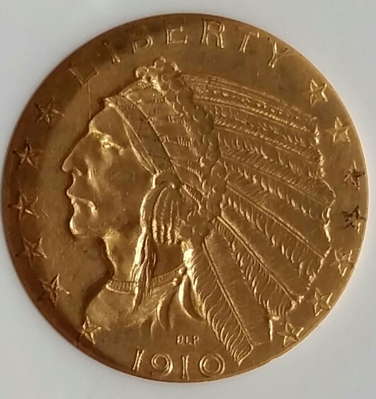 1910-$5-Indian-For-Grading