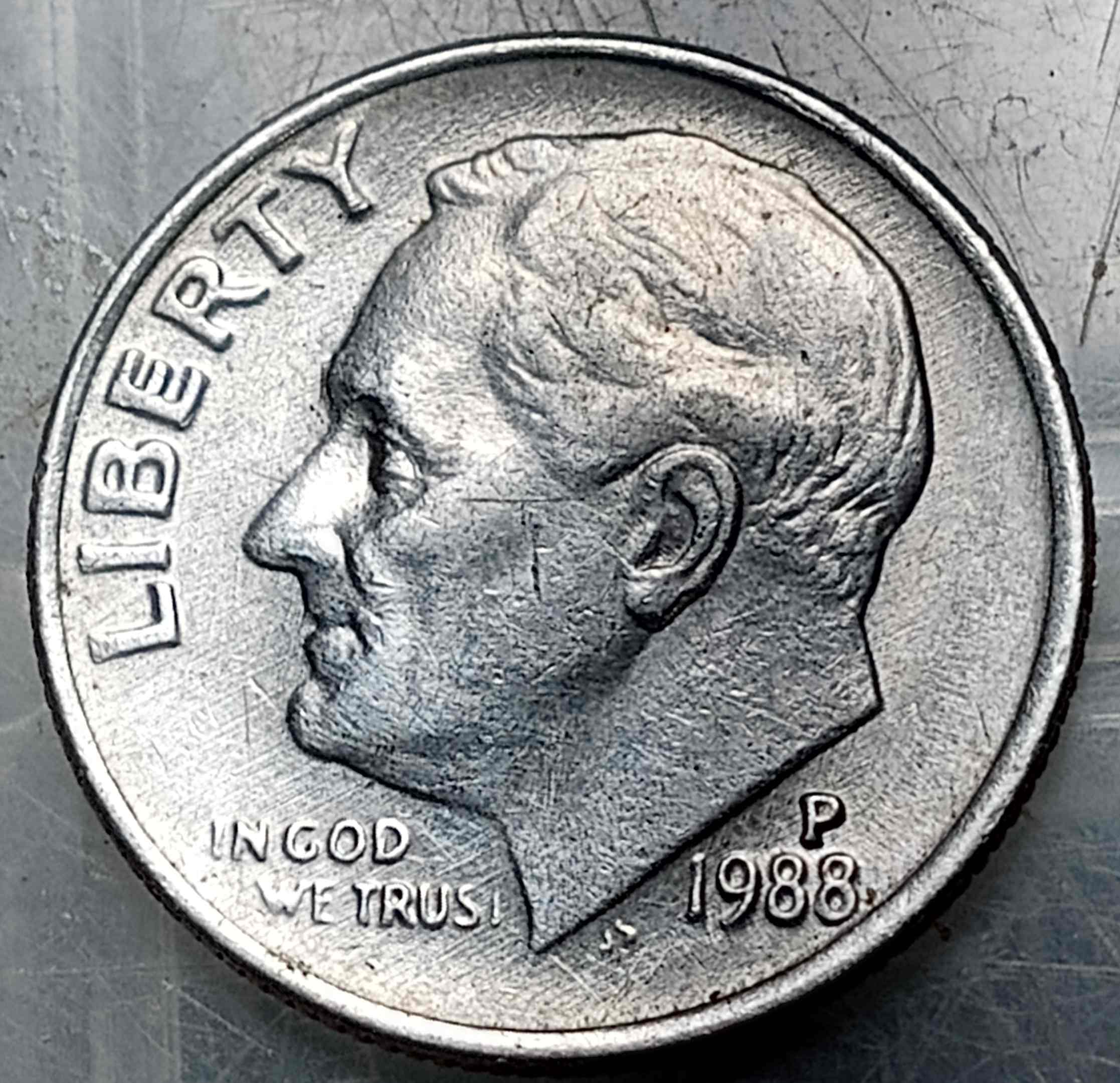 1988-P-Roosevelt-Dime-With-The-T-In-Trust-Missing.