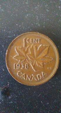 1938-Canadian-Penny:-Blank-Front