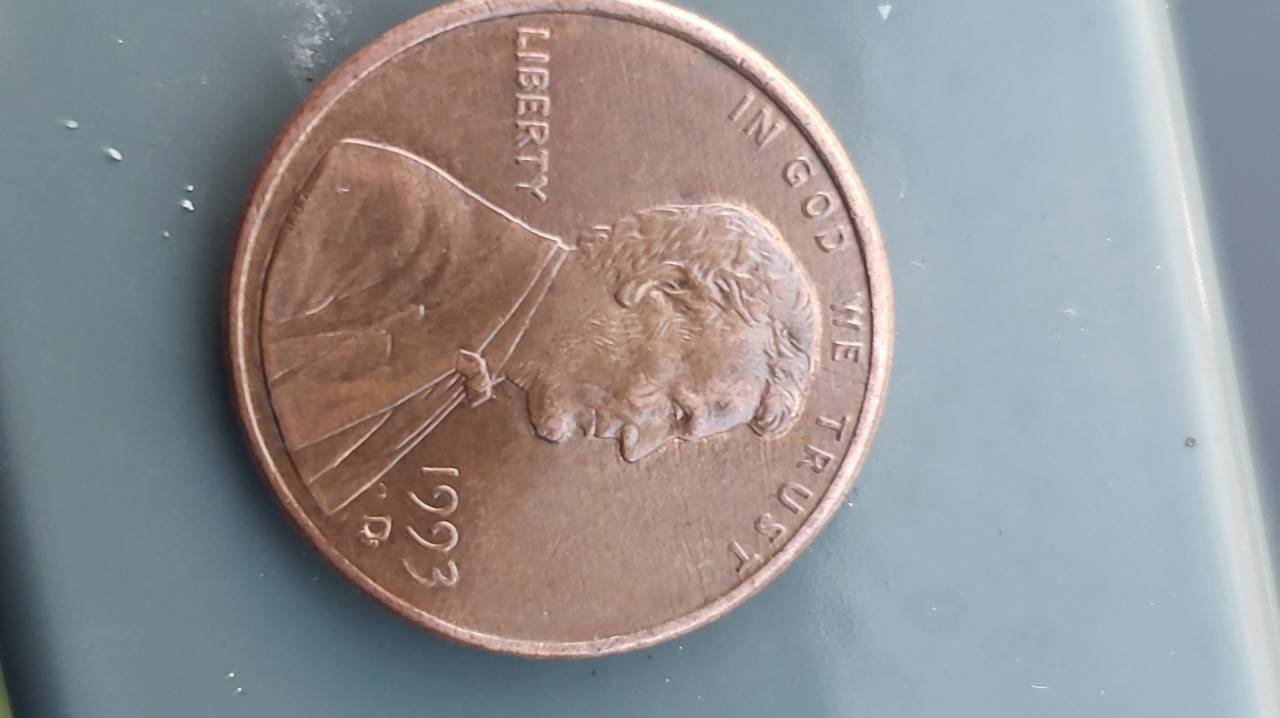 1993-Penny-Multi-Struck-Coin-With-Lots-Of-Die-Chips-And-Die-Crack?