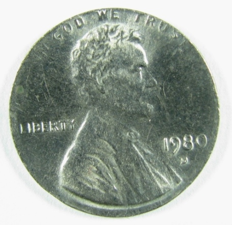 Question-On-Off-Metal-Strikes:-1980-D-Lincoln-Memorial-Cent-Struck-On-A-Dime-Planchet