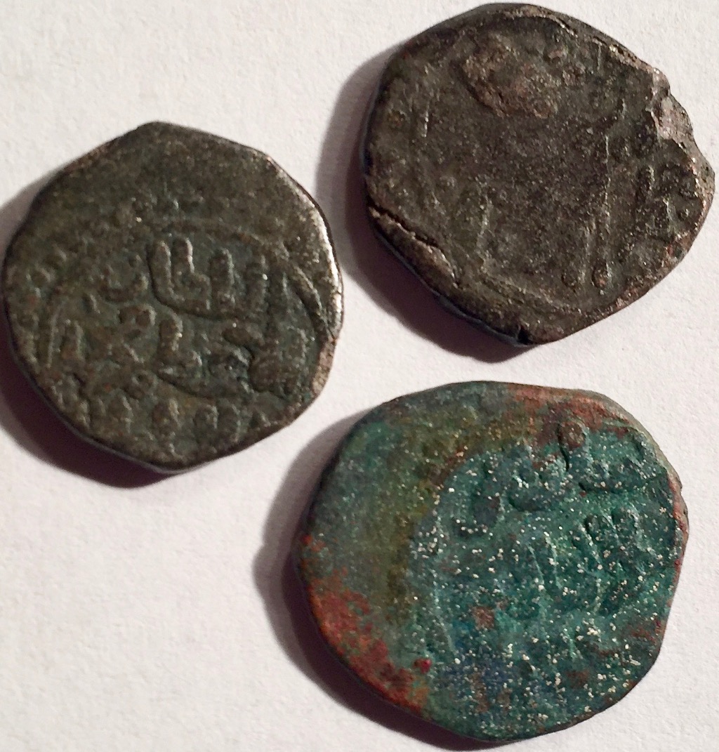 Can-You-Help-ID-3-Small-Ae-Warrior-On-Horseback-Coins---Labeled-C.-1220-Ad?
