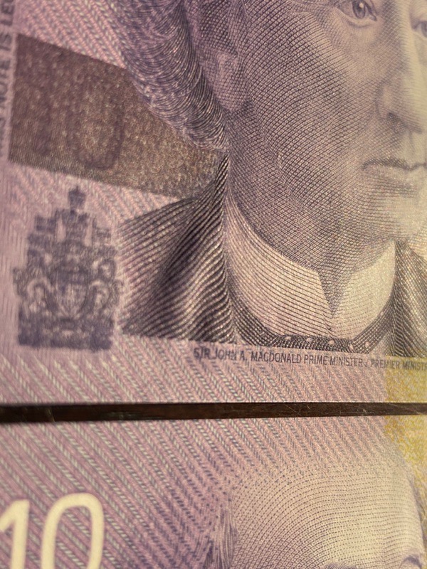 Canada---Banknote-Strap-Marks,-Ink-Warping-Etc
