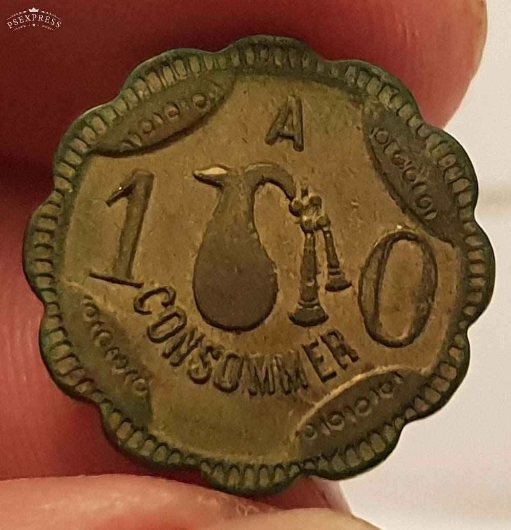 French-Brass-Token-That-Features-A-Bagpipe