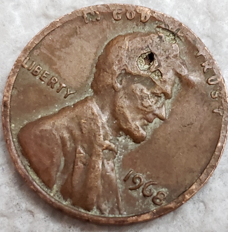 1968-Lincoln-Cent-Strike-Through?-I've-Never-Seen-Damage-Quite-Like-It.