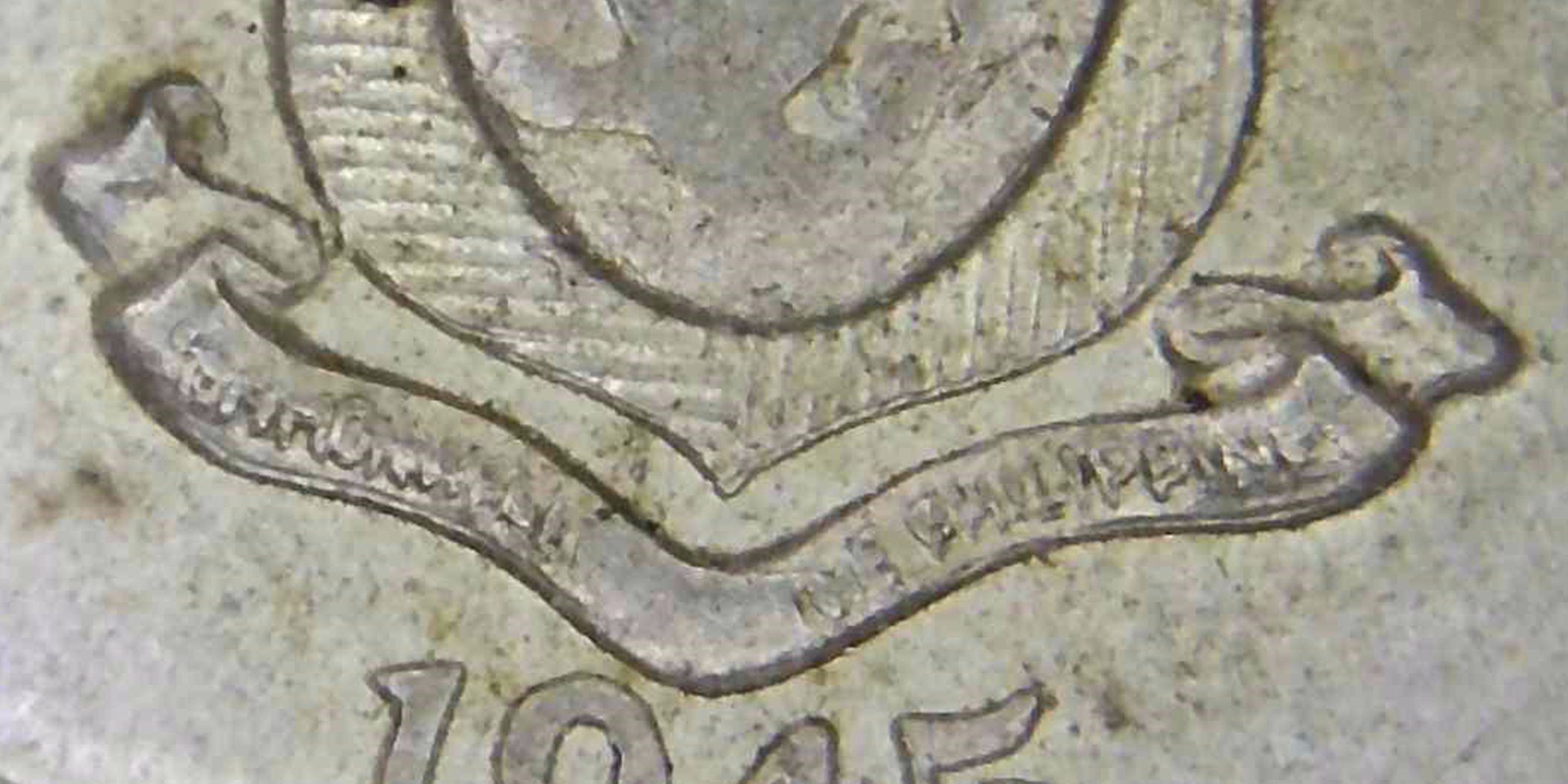 1945-D/D-US/Philippines-10-Centavos---RPM-And-Doubled-Banner!