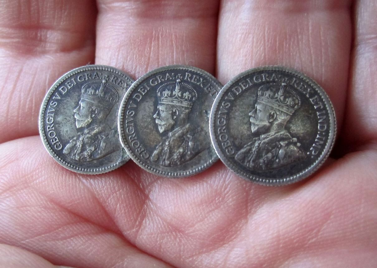 Canada-1916-17-5-Cents...trio