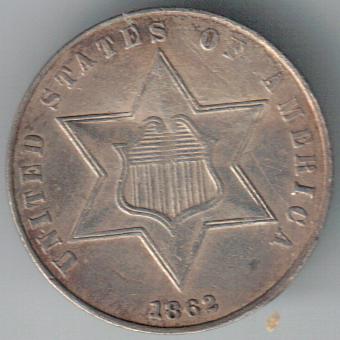 1862/1-Silver-Three-Cent-Piece